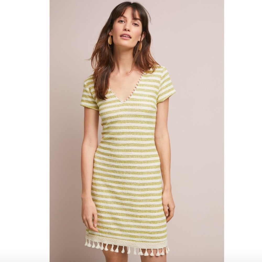 NWOT Anthropologie Lenora Tassled Tunic Dress size small